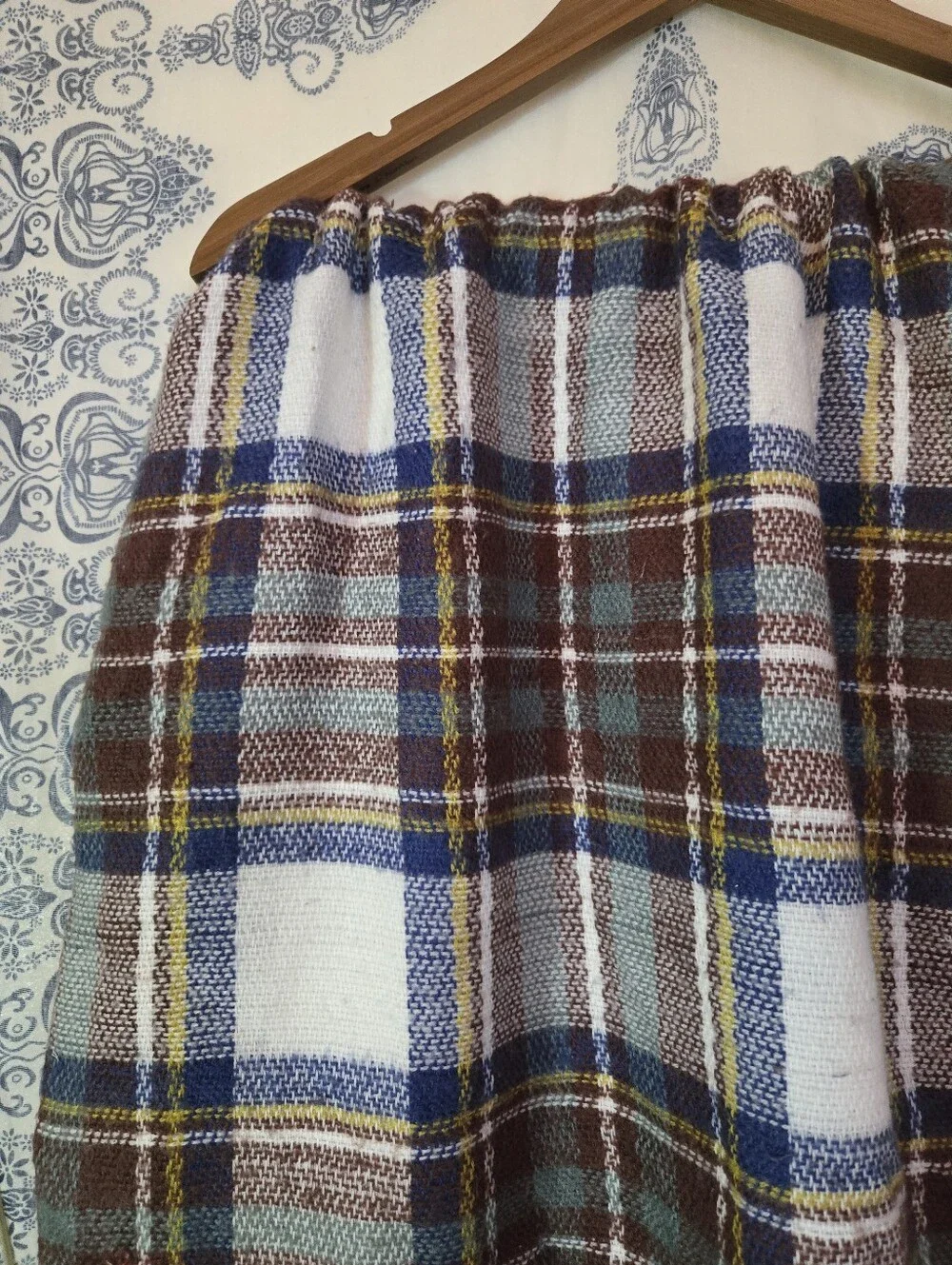 4/$15 Woven Plaid Throw Blanket 50x54 Fringe Boho Cabin Cozy Decor